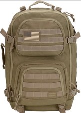 Rockland B03 Tactical Backpack Brown MOLLE USB Hydration Anti-Theft 20x13x10"
