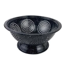 Grainite Ware Colander Strainer Porcelain Enamel Steel 8.6in Drainer Canning USA
