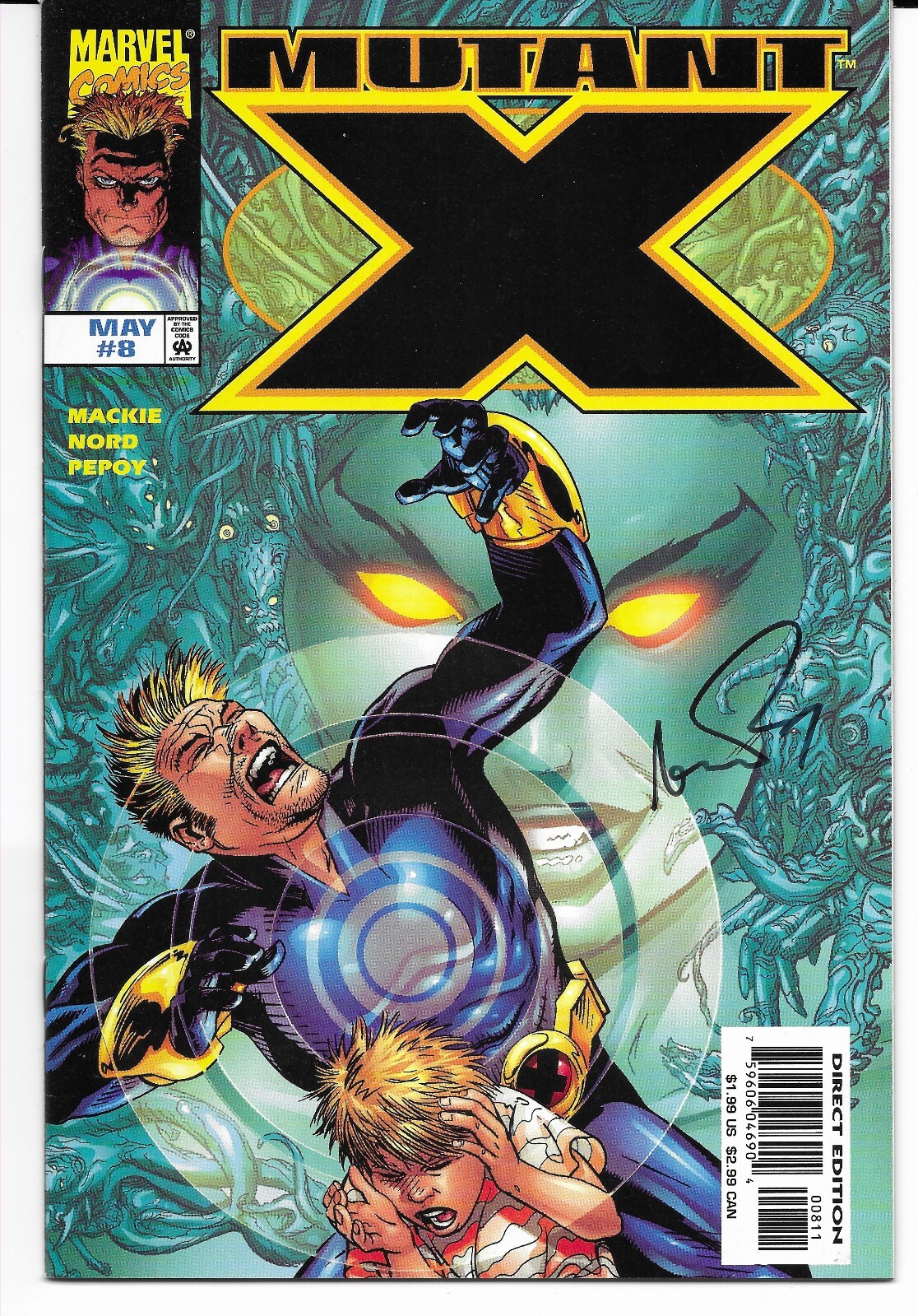 Mutant X #8 SIGNED by Andrew Pepoy - Marvel Comics ---- X-Men - Howard Mackie