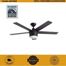 Merwry 48 in Integrated LED Indoor Black Ceiling Fan with Light Kit Remote