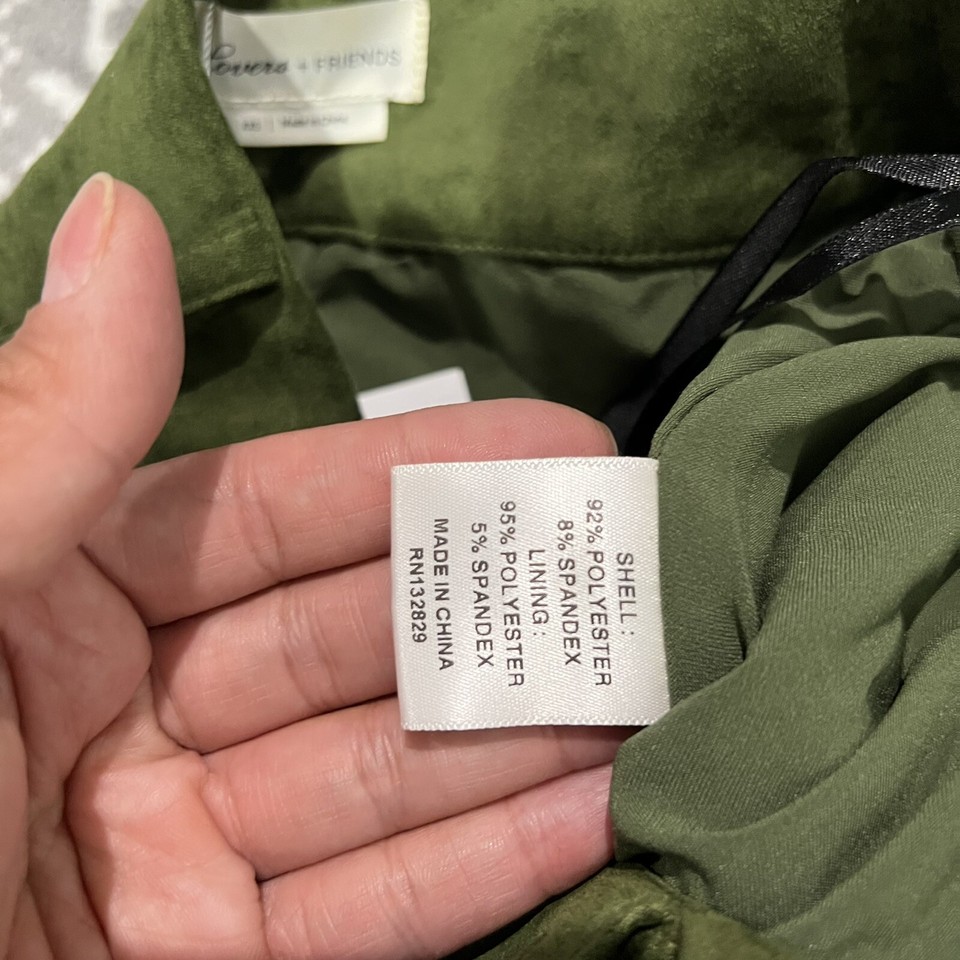 Lovers + Friends Lilith Pants High Waisted Faux Suede Olive Green Size