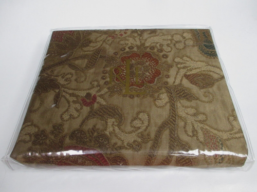 Ralph Lauren VENETIAN COURT TAPESTRY Neutral Brown Floral Fitted Sheet - Queen - Picture 1 of 9