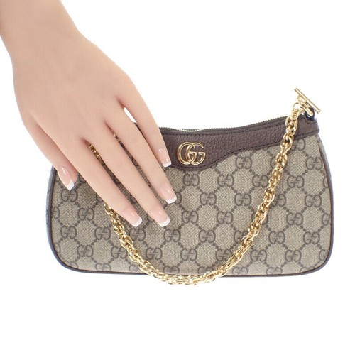 GUCCI Small Ophidia Shoulder Bag Leather Brown Beige Women's TGIS - Picture 12 of 14