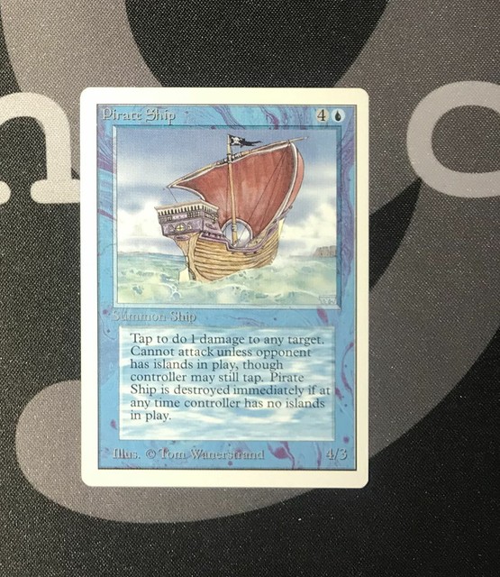 1 Pirate Ship 0352 Unlimited Blue MtG Magic 93 94 Old School Rare 