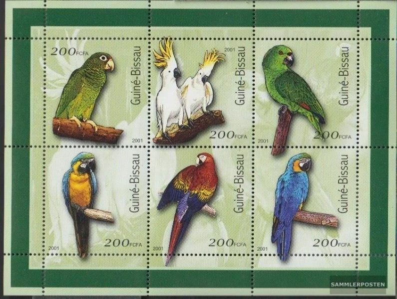 Guinée-bissau 1422-1427 Feuille miniature neuf avec gomme originale 2001 Oiseaux - Photo 1/1