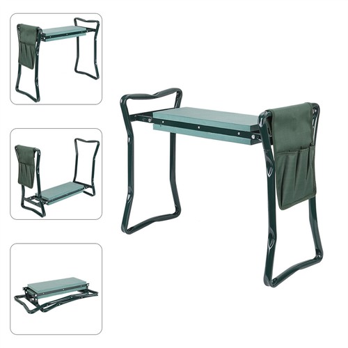 Large Folding Garden Kneeler Bench Soft Eva Pad Seat Stool Pouch Relieve fatigue - Picture 8 of 12