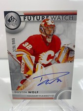 2023-24 UD SP AUTHENTIC FUTURE WATCH AUTO DUSTIN WOLF ROOKIE CARD RC 111 FLAMES