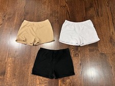 Lot of 3 Girls Kid's Children's Place White Beige Black Cotton Shorts Size 14