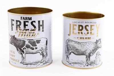 Küche Vorratsdosen 2er Set Frischmilch und Jersey Milch Deko Dosen