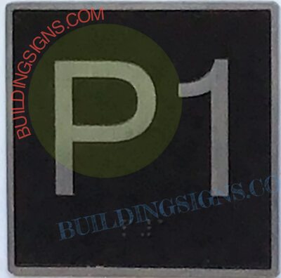 ELEVATOR FLOOR NUMBER P1 SIGN- ELEVATOR JAMB PLATE FLOOR parking -REF24-1027