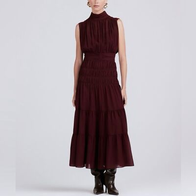 Derek Lam 10 Crosby Junia Sleeveless Tiered Midi Dress