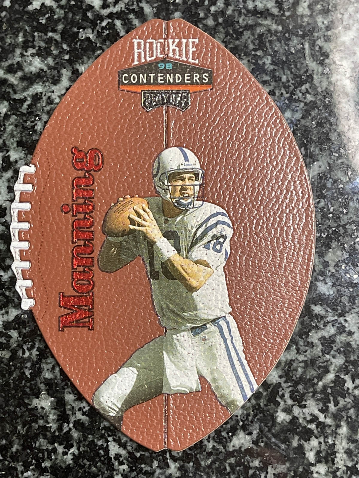1998 Playoff Contenders Peyton Manning Leather Die-Cut Red Rookie