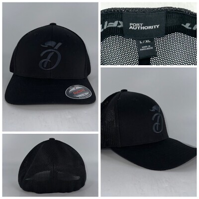 Dad Shoe Cup Port Authority Flexfit Fitted Hat Black L/XL NWT I4-84