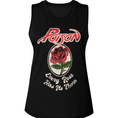 Poison Every Rose Has It's Thorn Women's Muscle Tank Shirt Rock Music