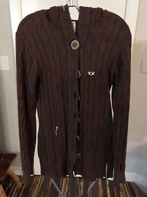 anthropologie Project E Vintage Brown 100% Cotton Sweater Sz L
