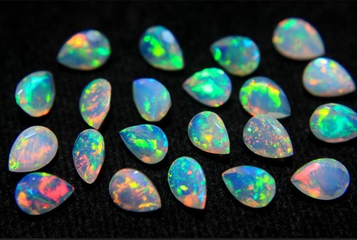 Piedra preciosa talla ópalo, ópalo corte pera, ópalo etíope facetado, piedra preciosa natural 7x5 mm - Imagen 3 de 5