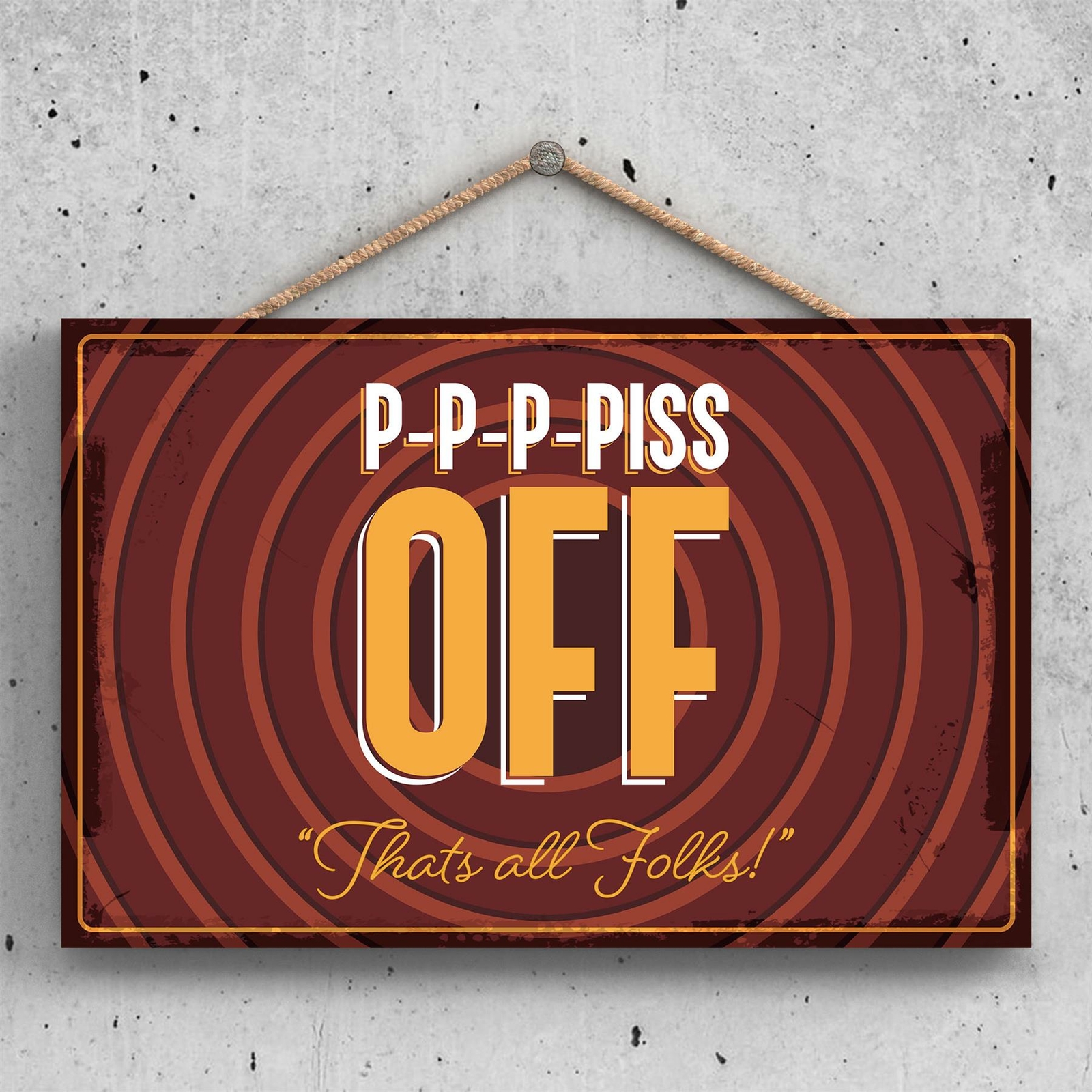 DO NOT DISTURB PISS OFF FUNNY HANGING HANGER WOODEN PLAQUE - Image 2