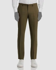 Hugo Boss Men's Green Hesten Solid Extra Slim-Fit Suit Pants Size 32R