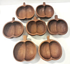 Set of  7 Genuine Monkey Pod Wood Bowls Apple shape Handcrafted in Philippines