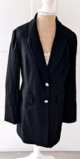 Gmk Guido Maria Kretschmer Ladies Black Long Black Jacket Size 10 Bnwt Rrp £72