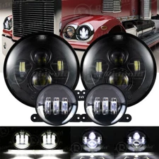 for Freightliner Coronado 2001-2006 7" LED Headlights + 4" LED Fog Light Combo