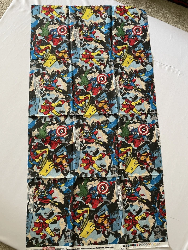 LOT Marvel Comics Camelot Fabrics 13020102 Spider Man Hulk Thor Wolverine Iron M - Image 2 of 4