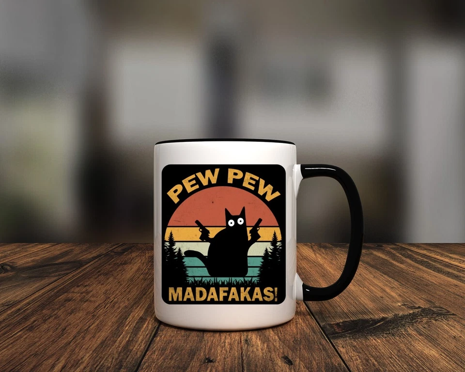Divertida taza de café Pew Pew Madafakas! Taza de café de 11 oz Foto 3 de 4
