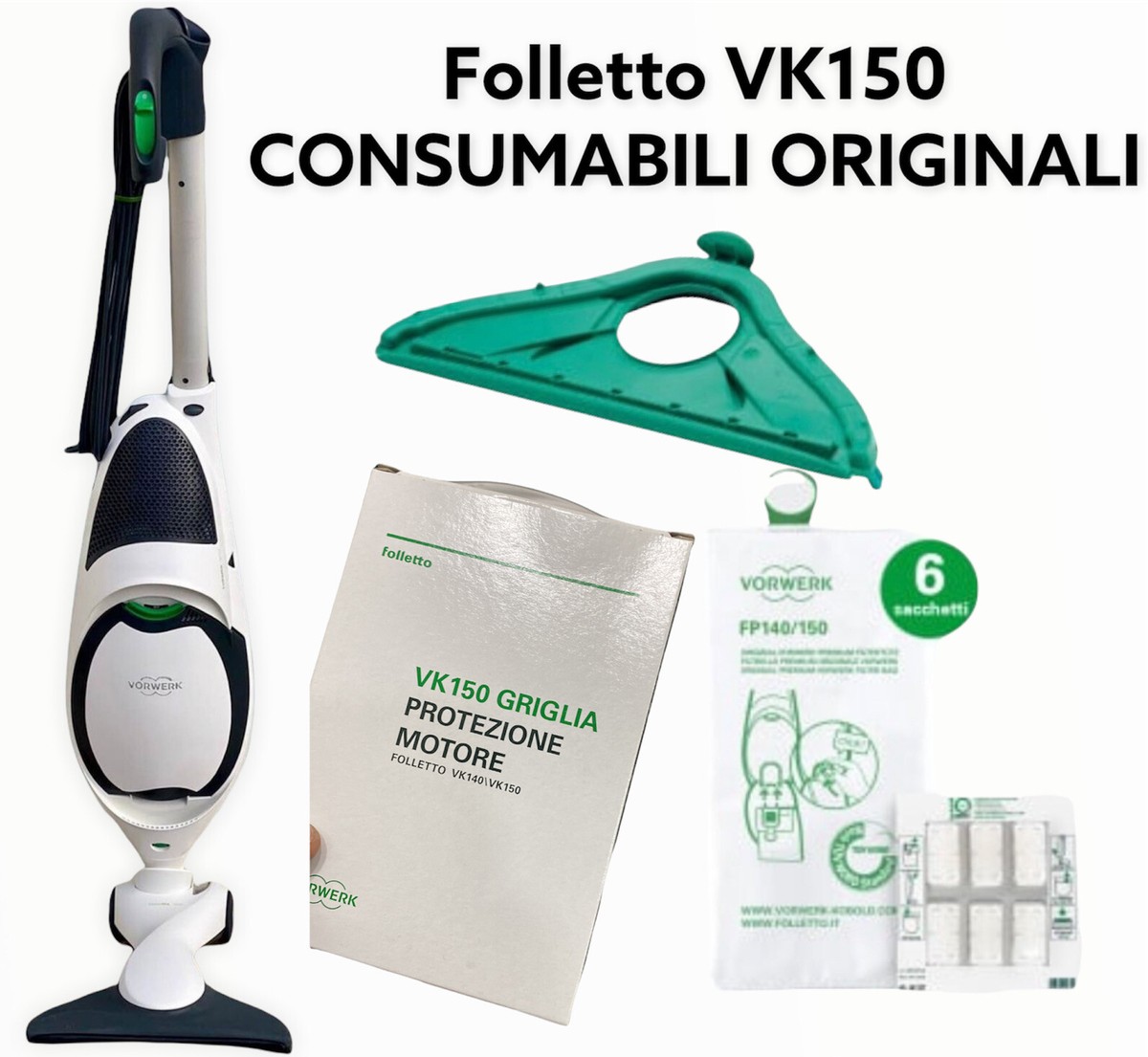 6 Sacchetti Vorwerk Folletto Vk140/150 Di Alta Qualita' ( No Vk - Foto 6
