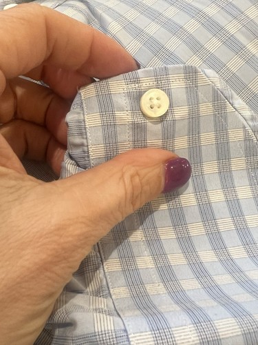 MEN'S CANALI ITALY BLUE PLAID CHECK EXCLUSIVE BUTTON DOWN DRESS SHIRT 41 16 - Picture 8 of 9