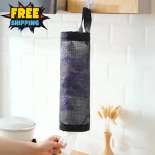 1 Pc Plastic Bag Holder Grocery Bag Holder Mesh Hanging Storage Bag Dispenser