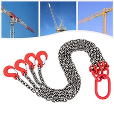 5FT/10FT/13FT Chain Sling 4 Legs with Sling Hooks Grade Lifting Chain Sling G80