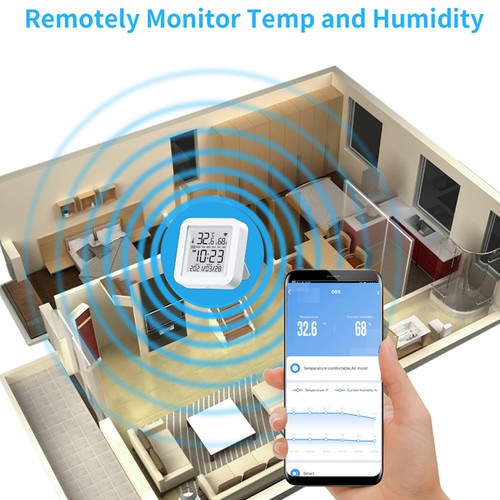 Tuya WiFi Temperature Humidity Sensors Home Intelligent Linkage Sensors LCD A4S0 - Picture 3 of 12