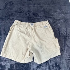 Columbia PFG Cargo Shorts Mens Large Tan Omni-Shade Fishing Hiking 6in Inseam