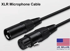 XLR Male to Female Microphone Cable Balanced 3 Pin Mic Connector Extension Cord