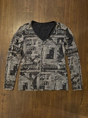 John Galliano Gazzette/newspaper print top , Size M