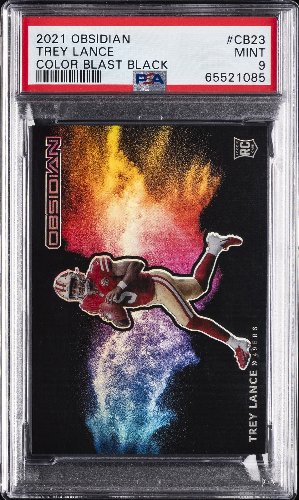 2021 PANINI OBSIDIAN COLOR BLAST BLACK #CB23 TREY LANCE PSA 9