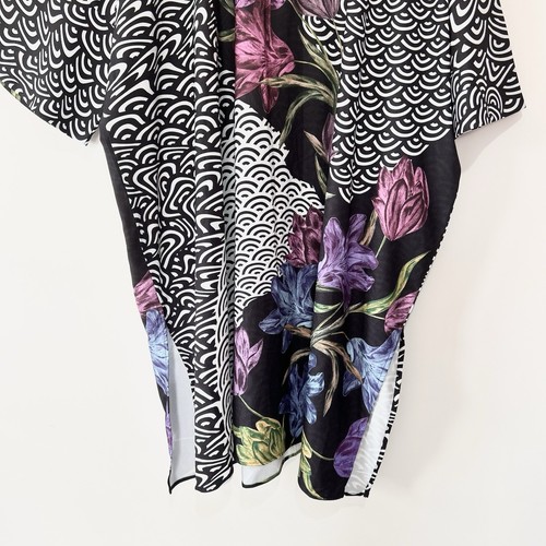 Ulla Popken Kaftan Midikleid Gr. UK 20/22 Blumen Abstrakt Strand Cover Up - Bild 11 von 12