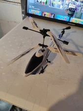 Sky Rover King Radio Control Helicopter in Blue and White NO REMOTE NOT TESTED