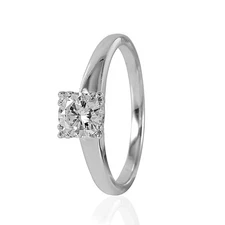 14KT White Gold 0.58ctw Diamond Solitaire Ring Size 6.25