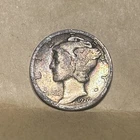 1926-P Silver Mercury Dime, Colorful Rainbow Album Toning, Key Date