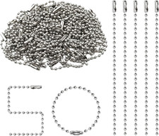 50 Pcs Ball Bead Chain, 4.72 Inch Dog Tag Chain, Stainless Steel Ball Chain Keyc
