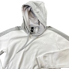 Adidas ClimaWarm Hoodie Mens M White Gray Pullover Performance CV7190 2017