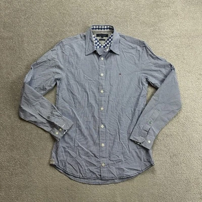 TOMMY HILFIGER Herren Hemd Shirt Gr M Karohemd Business Classic Logo 18214 Blau - Bild 1 von 4