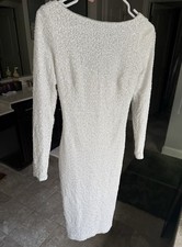 White Cocktail Dress Lauren RALPH LAUREN Evening White Sequin Embellished Size 0