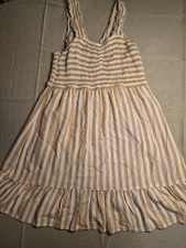 American Eagle Petite Dress Cream And White Stipe