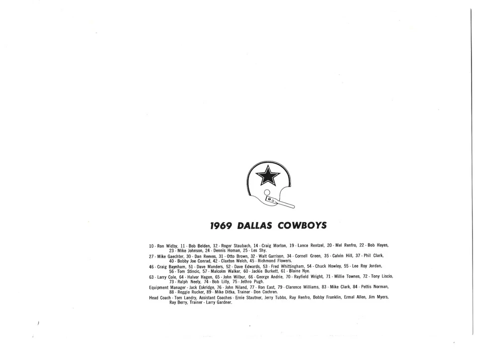 1969 Vintage DALLAS COWBOYS TIME DE FUTEBOL 8X10 Roger Staubach ROOKIE! - Imagem 2 de 3