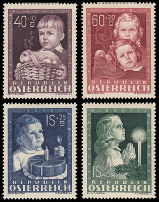 Österreich Austria 765/68 1949 Obras en beneficio de la infancia MH