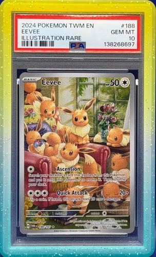 2024 POKEMON TWM EN-TWILIGHT MASQUERADE ILLUSTRATION RARE #188 EEVEE PSA 10