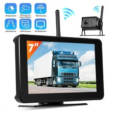 Auto Rückfahrkamera Monitor 7" IPS LKW Bus Funk Kabellosx Rückseiten Kamera BSD