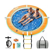 Fincome 8ft Inflatable Water Hammock Floating Dock - Pool Fun